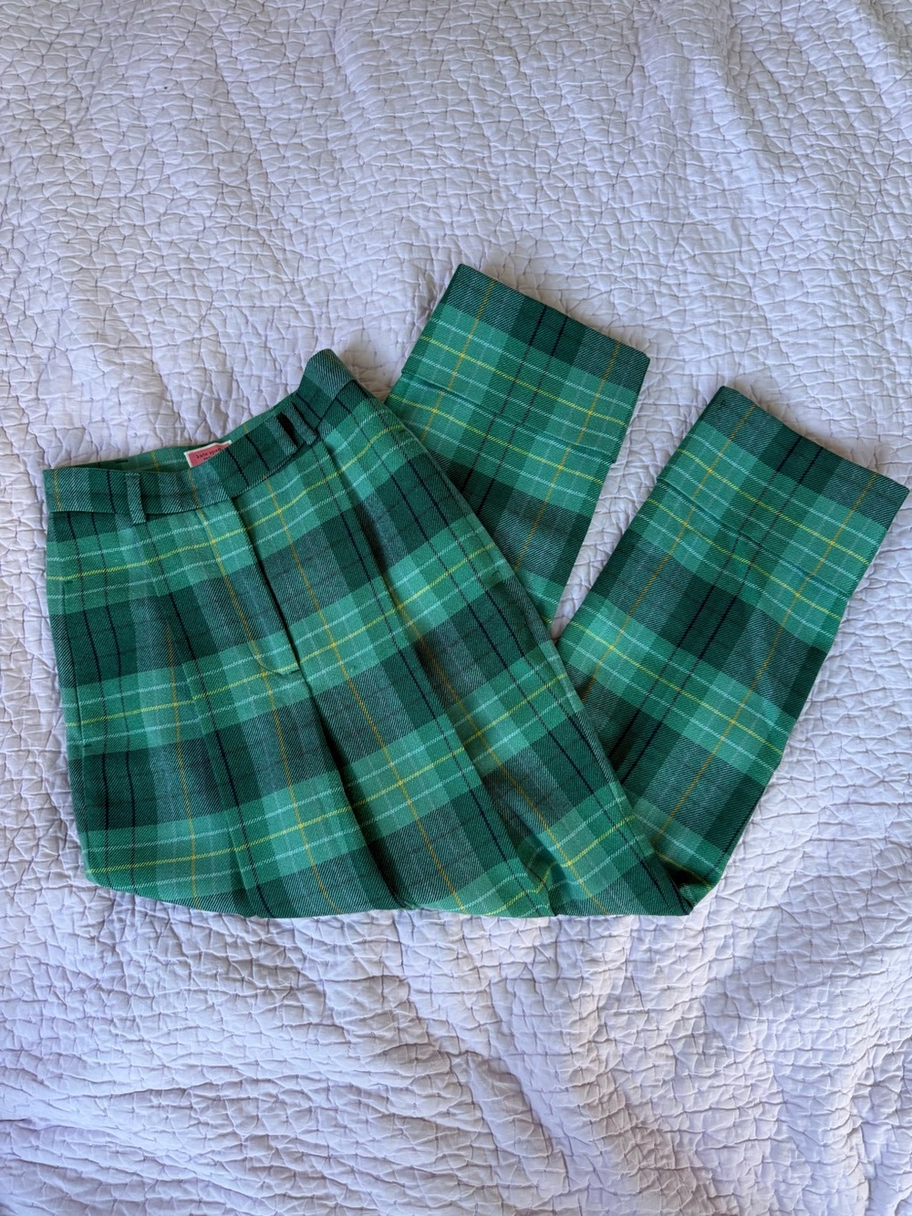 Kate Spade Green Plaid Wool Trousers Pants Size 0